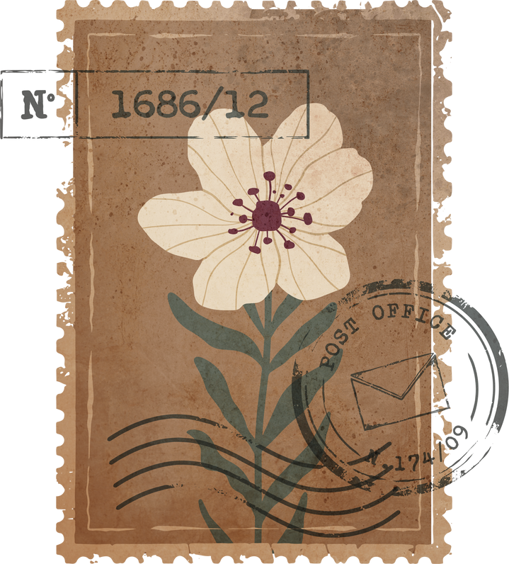 Brown Vintage Postage Stamp